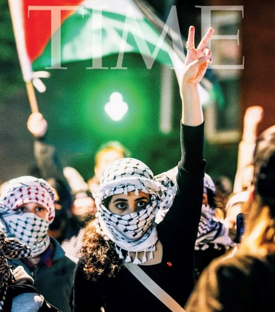 الكوفيّة الفلسطينيّة على غلاف مجلّة تايم الأميركيّة